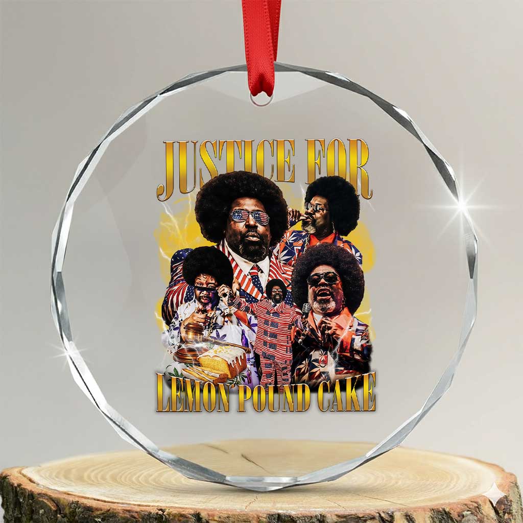 Justice For Lemon Pound Cake Bootleg Graphic Crystal Glass Ornament Retro Rap Free Speech TS14 Transparent Glass 3'' Circle Print Your Wear