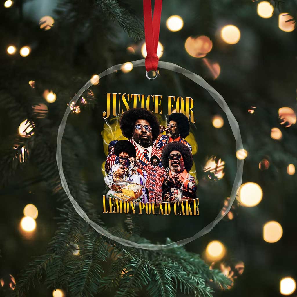 Justice For Lemon Pound Cake Bootleg Graphic Crystal Glass Ornament Retro Rap Free Speech TS14 Print Your Wear