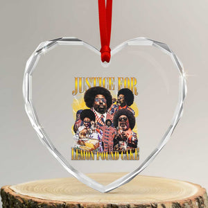 Justice For Lemon Pound Cake Bootleg Graphic Heart Crystal Glass Ornament Retro Rap Free Speech TS14 Transparent Glass 3'' Heart Print Your Wear