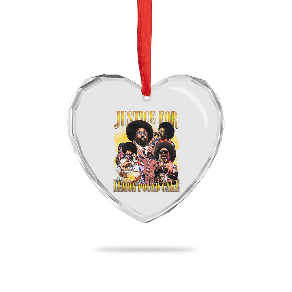 Justice For Lemon Pound Cake Bootleg Graphic Heart Crystal Glass Ornament Retro Rap Free Speech TS14 Print Your Wear