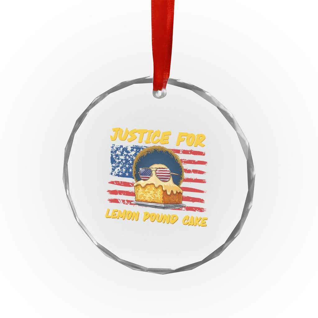 Justice For Lemon Pound Cake Crystal Glass Ornament Funny US Flag Cake Parody Rap Free Speech TS14 Print Your Wear