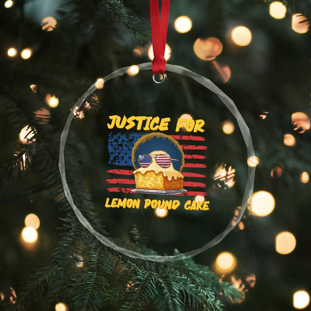 Justice For Lemon Pound Cake Crystal Glass Ornament Funny US Flag Cake Parody Rap Free Speech TS14 Print Your Wear