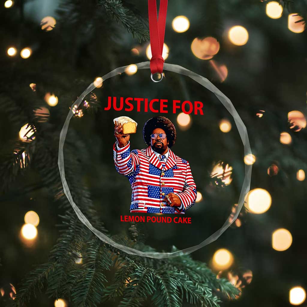 Justice for Lemon Pound Cake Crystal Glass Ornament Funny Viral Edgy Meme Courtroom Parody Rap Fans TS02 Print Your Wear