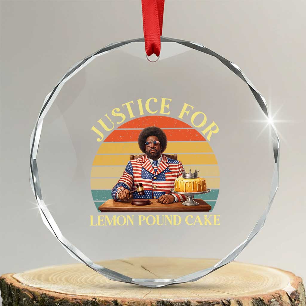Justice For Lemon Pound Cake Crystal Glass Ornament Retro Rap Free Speech TS14 Transparent Glass 3'' Circle Print Your Wear