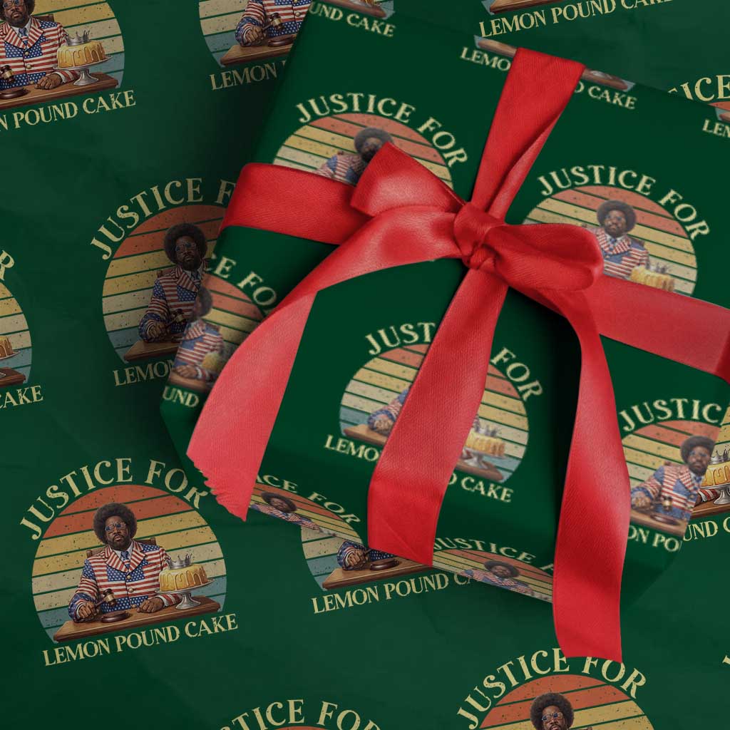 Justice For Lemon Pound Cake Wrapping Paper Roll Retro Rap Free Speech TS14 Green Print Your Wear