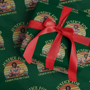 Justice For Lemon Pound Cake Wrapping Paper Roll Retro Rap Free Speech TS14 Green Print Your Wear