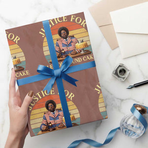 Justice For Lemon Pound Cake Wrapping Paper Roll Retro Rap Free Speech TS14 Mocha Print Your Wear