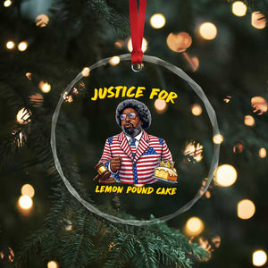 Justice for Lemon Pound Cake Funny Viral Meme Crystal Glass Ornament Edgy Hip Hop Humor Parody Gift for Rap Fans TS02 Print Your Wear