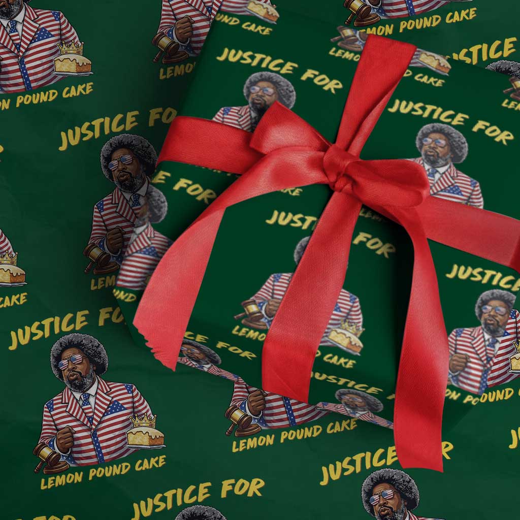 Justice for Lemon Pound Cake Funny Viral Meme Wrapping Paper Roll Edgy Hip Hop Humor Parody Gift for Rap Fans TS02 Green Print Your Wear