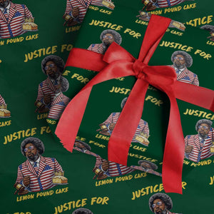 Justice for Lemon Pound Cake Funny Viral Meme Wrapping Paper Roll Edgy Hip Hop Humor Parody Gift for Rap Fans TS02 Green Print Your Wear