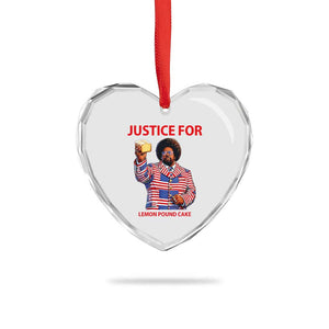Justice for Lemon Pound Cake Heart Crystal Glass Ornament Funny Viral Edgy Meme Courtroom Parody Rap Fans TS02 Print Your Wear