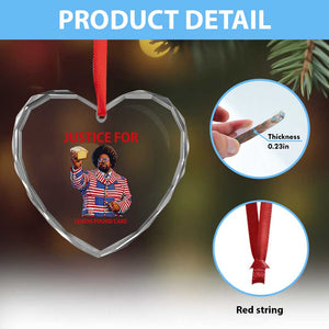 Justice for Lemon Pound Cake Heart Crystal Glass Ornament Funny Viral Edgy Meme Courtroom Parody Rap Fans TS02 Print Your Wear