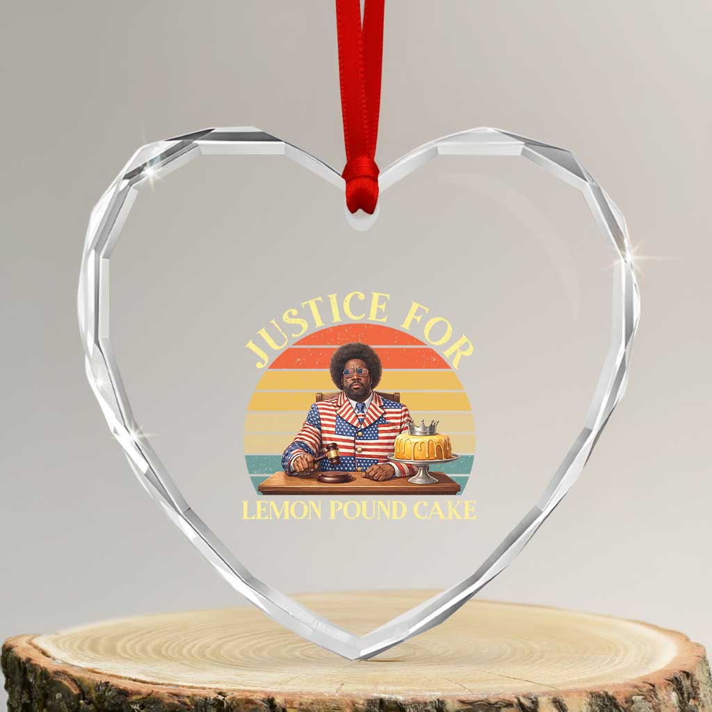 Justice For Lemon Pound Cake Heart Crystal Glass Ornament Retro Rap Free Speech TS14 Transparent Glass 3'' Heart Print Your Wear