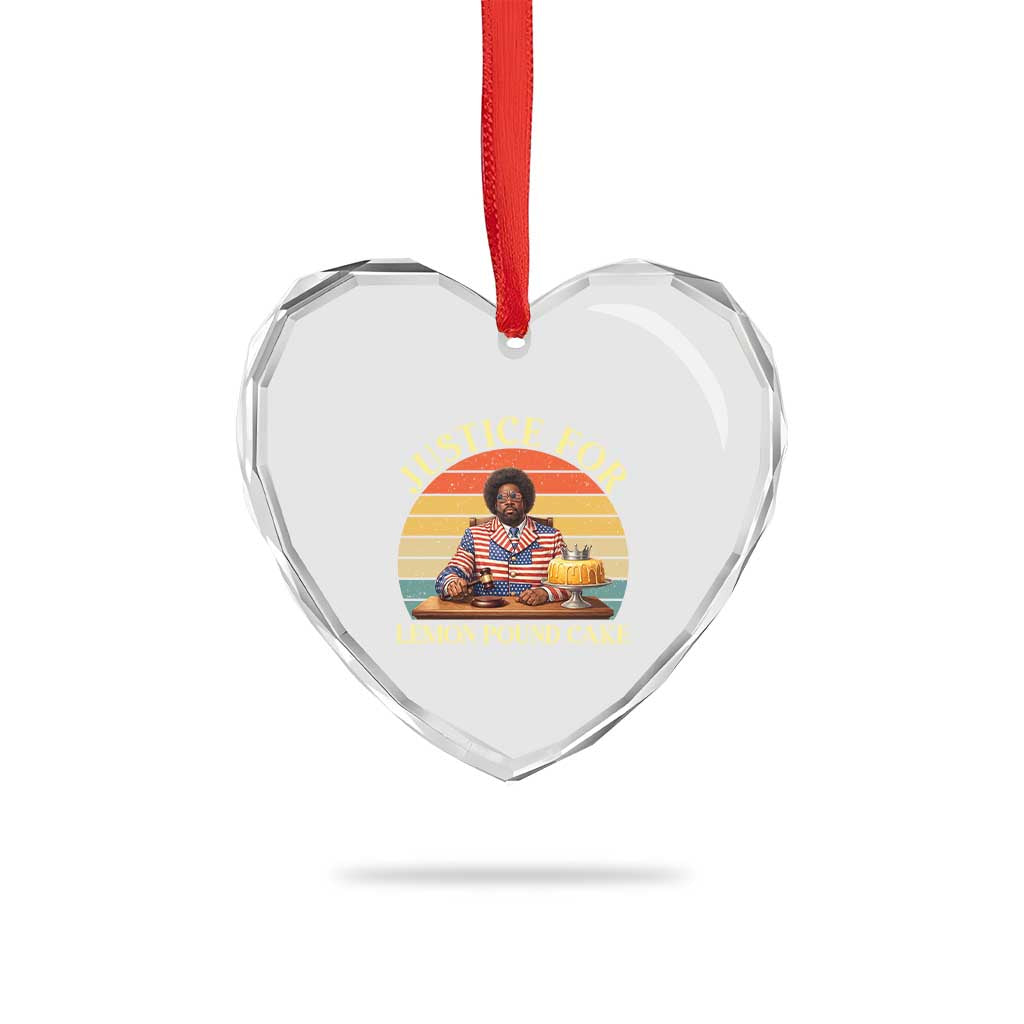 Justice For Lemon Pound Cake Heart Crystal Glass Ornament Retro Rap Free Speech TS14 Print Your Wear