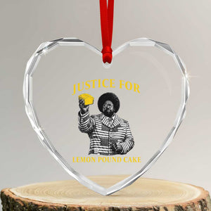Justice For Lemon Pound Cake Heart Crystal Glass Ornament Vintage Rap Free Speech TS14 Transparent Glass 3'' Heart Print Your Wear