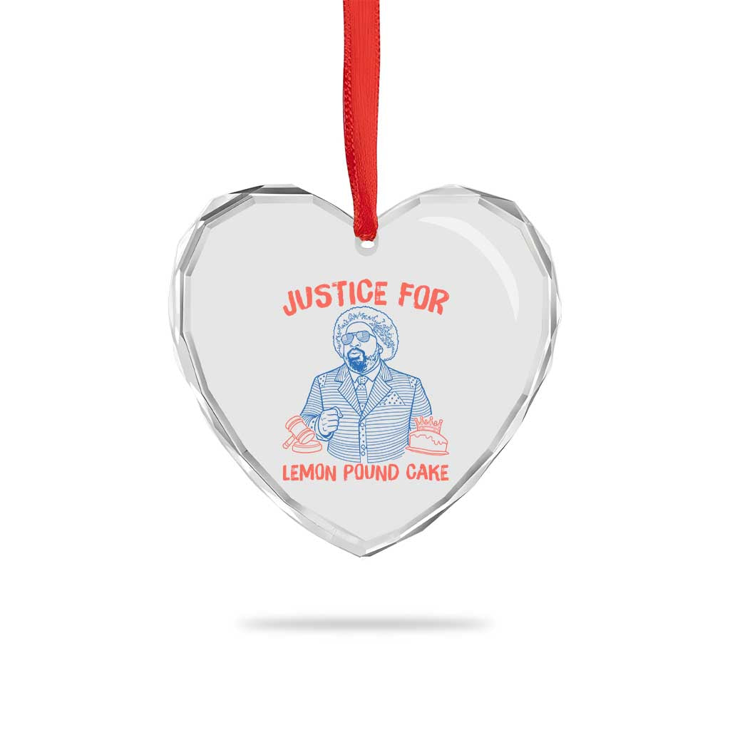 Justice For Lemon Pound Cake Heart Crystal Glass Ornament Viral Trend Free Speech TS14 Print Your Wear
