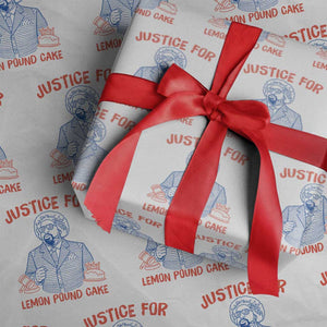 Justice For Lemon Pound Cake Wrapping Paper Roll Viral Trend Free Speech TS14 White Print Your Wear