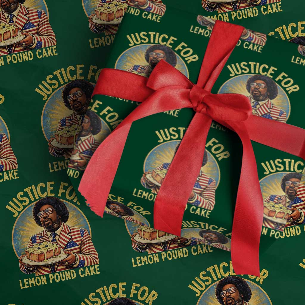 Justice for Lemon Pound Cake Patriotic Meme Wrapping Paper Roll Funny Viral Hip Hop Parody for Music Rap Fans TS02 Green Print Your Wear