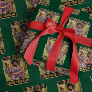 Justice for Lemon Pound Cake Vintage Retro Wrapping Paper Roll Funny Viral Hip Hop Meme Parody Internet Culture Fans TS02 Green Print Your Wear