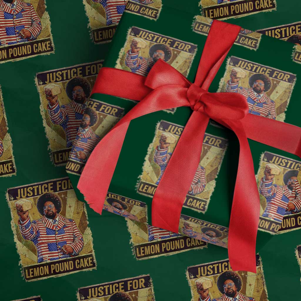 Justice for Lemon Pound Cake Vintage Retro Wrapping Paper Roll Funny Viral Hip Hop Meme Parody Internet Culture Fans TS02 Green Print Your Wear