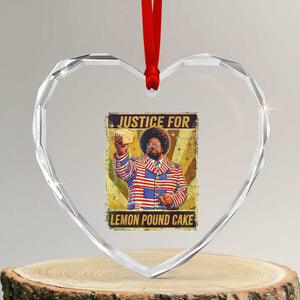 Justice for Lemon Pound Cake Vintage Retro Heart Crystal Glass Ornament Funny Viral Hip Hop Meme Parody Internet Culture Fans TS02 Transparent Glass 3'' Heart Print Your Wear
