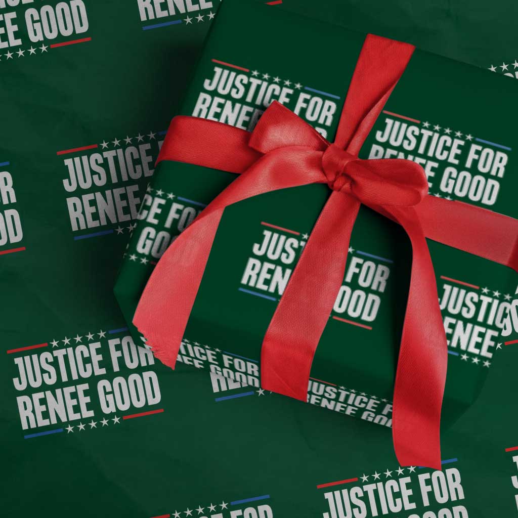 Justice for Renee Good Patriotic Wrapping Paper Roll Minneapolis Jan 8 2026 Memorial Tribute TS02 Green Print Your Wear