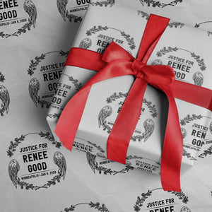 Justice for Renee Good Wrapping Paper Roll Minneapolis January 8 2026 Tribute Memorial Wreath TS02 White Print Your Wear