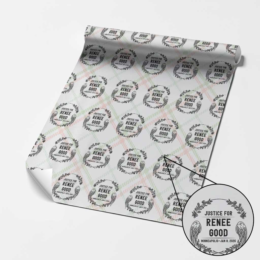 Justice for Renee Good Wrapping Paper Roll Minneapolis January 8 2026 Tribute Memorial Wreath TS02 Christmas Plaid Print Your Wear