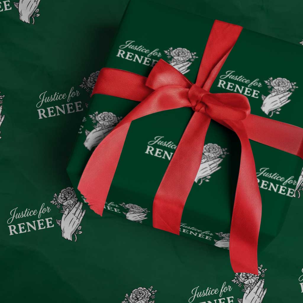 Justice for Renee Wrapping Paper Roll Floral Rose Memorial Minneapolis Jane 8 2026 Tribute TS02 Green Print Your Wear