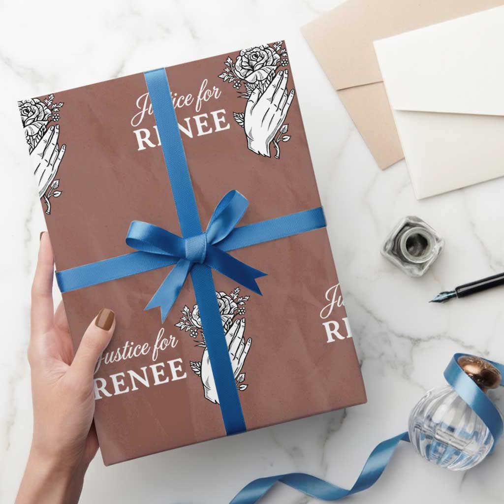 Justice for Renee Wrapping Paper Roll Floral Rose Memorial Minneapolis Jane 8 2026 Tribute TS02 Mocha Print Your Wear
