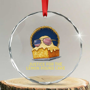 Justice for the Lemon Pound Cake Crystal Glass Ornament Viral Meme Dessert Parody Retro Hip Hop Vibe TS02 Transparent Glass 3'' Circle Print Your Wear