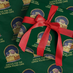 Justice for the Lemon Pound Cake Wrapping Paper Roll Viral Meme Dessert Parody Retro Hip Hop Vibe TS02 Green Print Your Wear