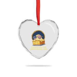 Justice for the Lemon Pound Cake Heart Crystal Glass Ornament Viral Meme Dessert Parody Retro Hip Hop Vibe TS02 Print Your Wear