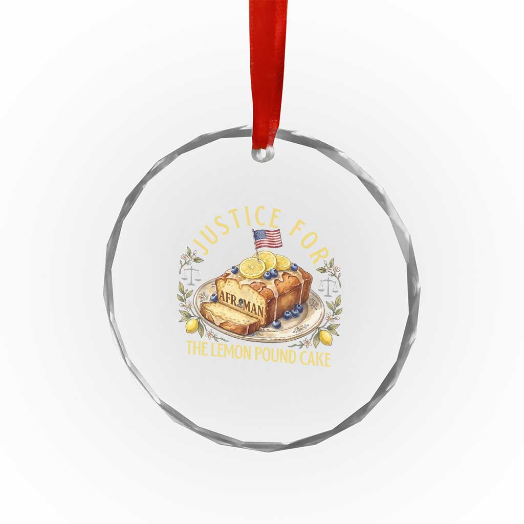 Justice for the Lemon Pound Cake Vintage Crystal Glass Ornament Funny Viral Meme Dessert Parody Rap Fans TS02 Print Your Wear
