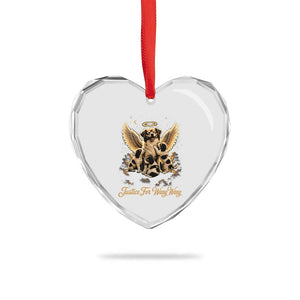 Justice For Wangwang Angel Dog Halo Puppies Heart Crystal Glass Ornament Heavenly Pet Loss Memorial Graphic
