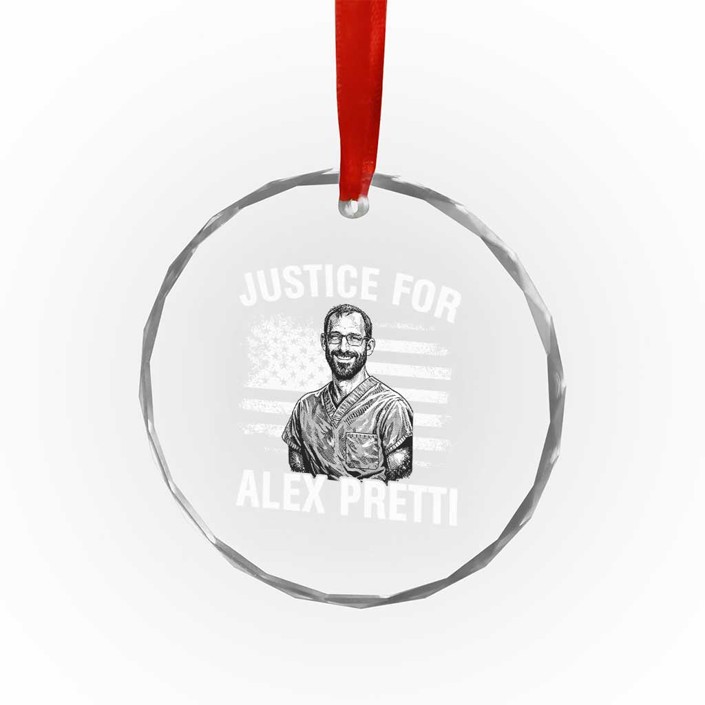 Justices for Alex Pretti Crystal Glass Ornament Resist Abolish ICE Protest TS14 Print Your Wear
