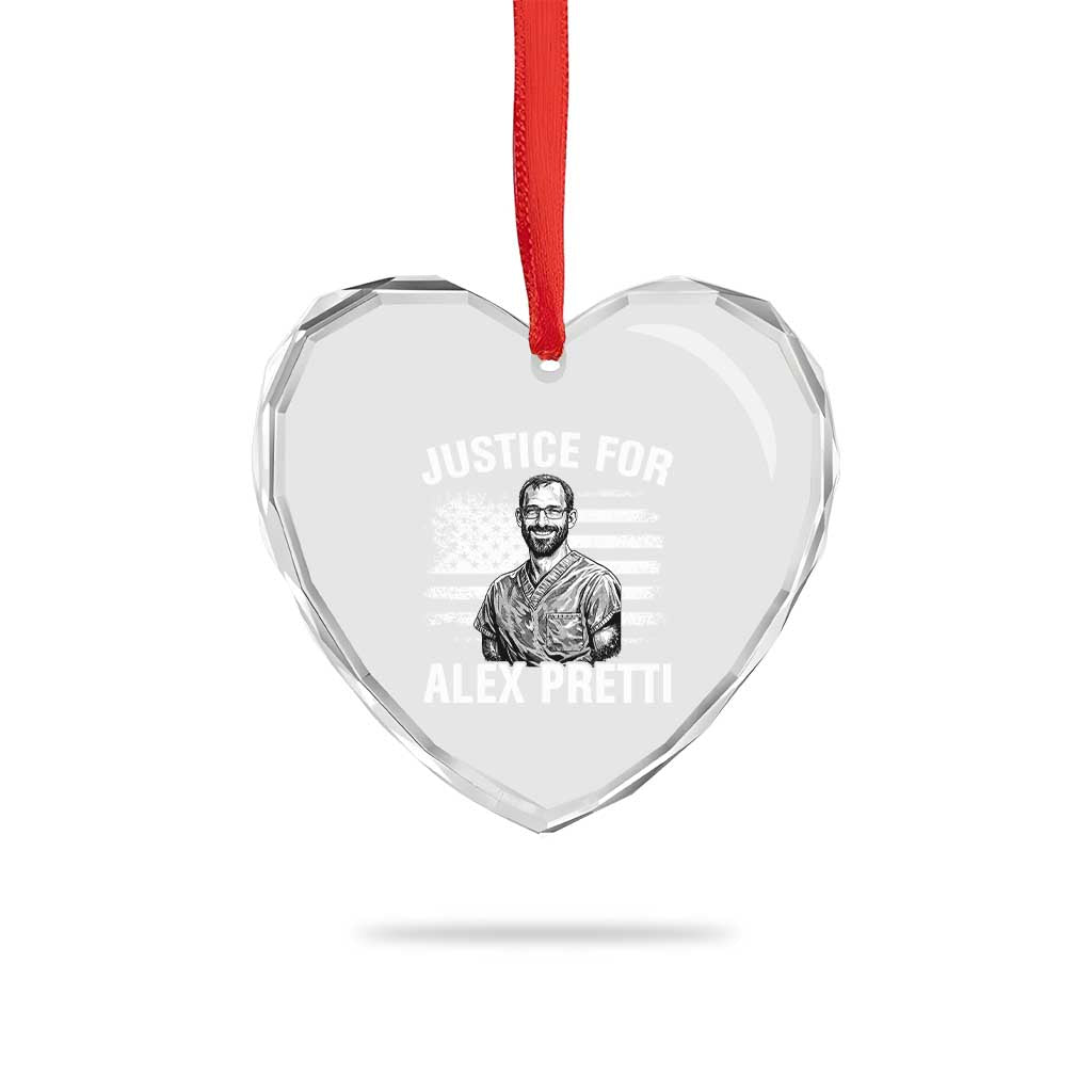 Justices for Alex Pretti Heart Crystal Glass Ornament Resist Abolish ICE Protest TS14 Print Your Wear