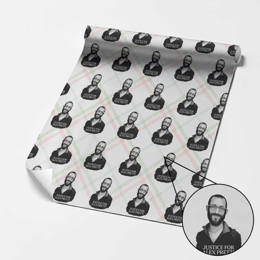 Justices for Alex Pretti Wrapping Paper Roll Anti ICE Immigration Protest Human Rights TS14 Christmas Plaid Print Your Wear