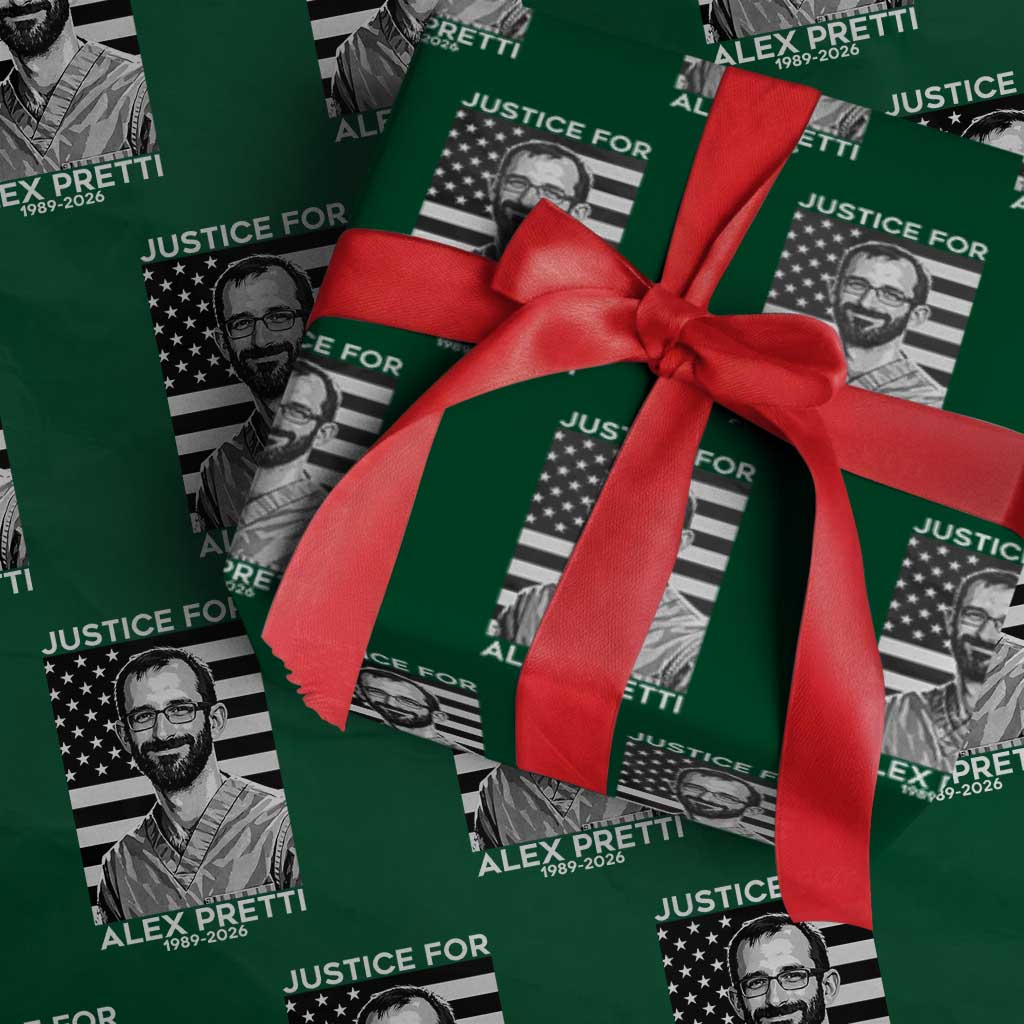 Justices for Alex Pretti Wrapping Paper Roll Resist ICE Immigration Deportation Protest Minnesota TS14 Green Print Your Wear