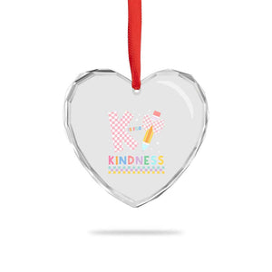 K Is For Kindness Heart Crystal Glass Ornament Cute Pencil Bow Teacher Be Kind TS02 Print Your Wear