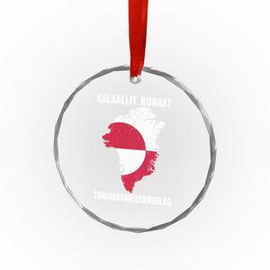 Kalaallit Nunaat Tuniniagaanngilaq Greenlandic Crystal Glass Ornament Greenland Is Not For Sale Patriotic Grunge Flag TS02 Print Your Wear