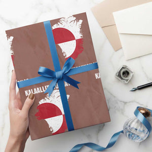 Kalaallit Nunaat Tuniniagaanngilaq Greenlandic Wrapping Paper Roll Greenland Is Not For Sale Patriotic Grunge Flag TS02 Mocha Print Your Wear