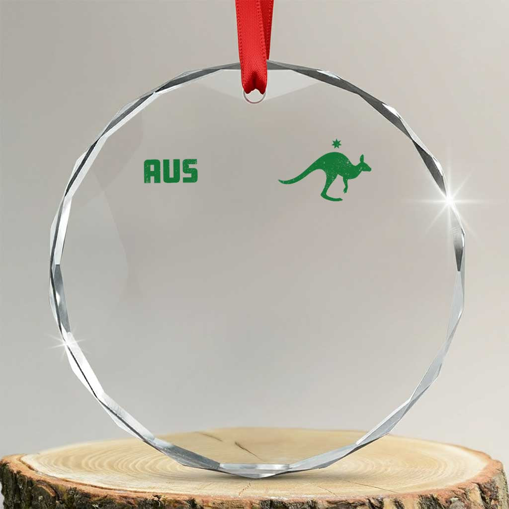 Kangaroo Australia Aus Team Aussie Athletic Jersey Style Crystal Glass Ornament TS11 Transparent Glass 3'' Circle Print Your Wear