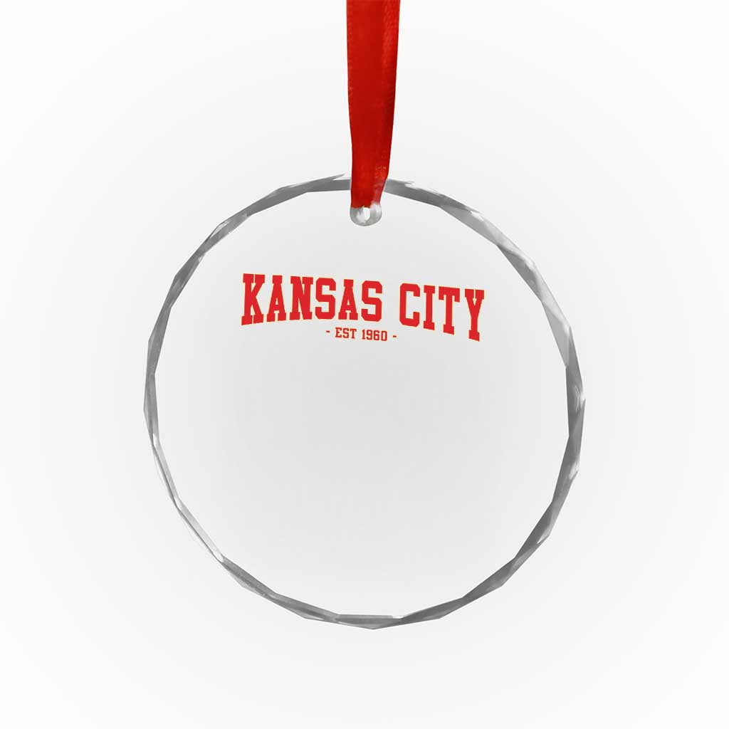 Kansas City Crystal Glass Ornament Retro Style 90s Vintage Unisex Varisty TS10 Transparent Glass 3'' Circle Print Your Wear