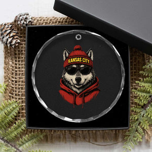 Kansas City Crystal Glass Ornament Vintage Retro Wolf Mascot TS10 Print Your Wear