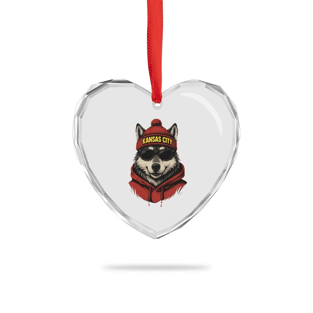 KC Game Day Heart Crystal Glass Ornament Vintage Retro Football Mascot TS10 Print Your Wear