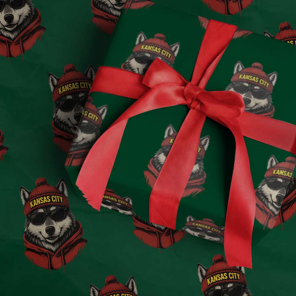 KC Game Day Wrapping Paper Roll Vintage Retro Football Mascot TS10 Green Print Your Wear