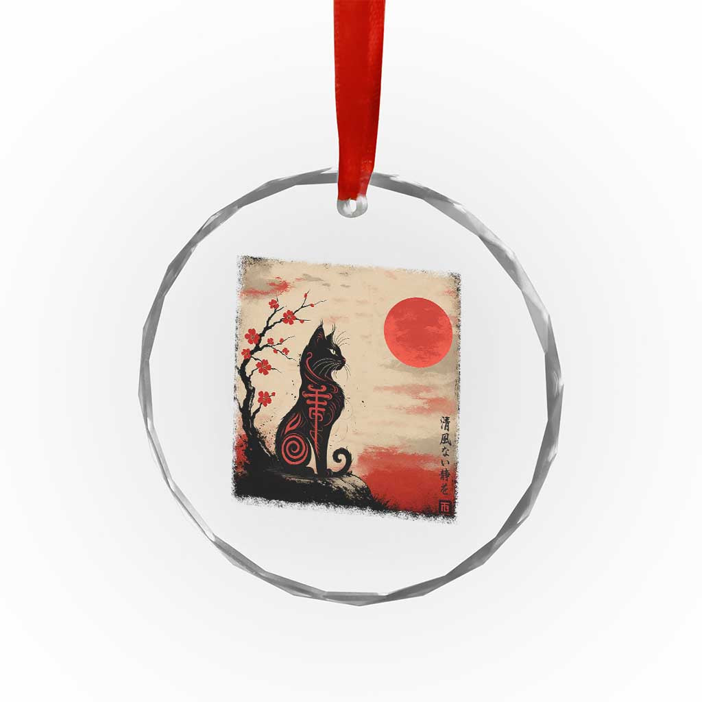 Kawaii Anime Cat Japanese Cherry Blossom Crystal Glass Ornament TS14 Print Your Wear