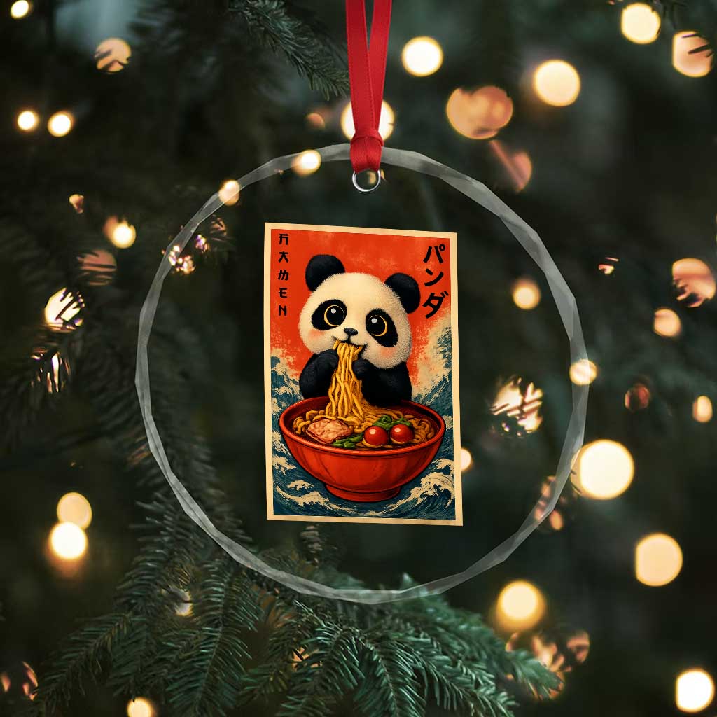 Kawaii Anime Panda Ramen Crystal Glass Ornament Funny Japanese Noodles Anime Lovers TS10 Print Your Wear