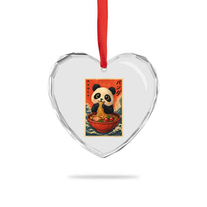 Kawaii Anime Panda Ramen Heart Crystal Glass Ornament Funny Japanese Noodles Anime Lovers TS10 Print Your Wear
